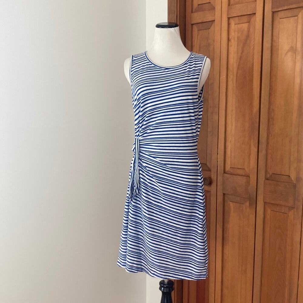 Talbots Blue & White Striped Knit Pullover Dress, Size LP